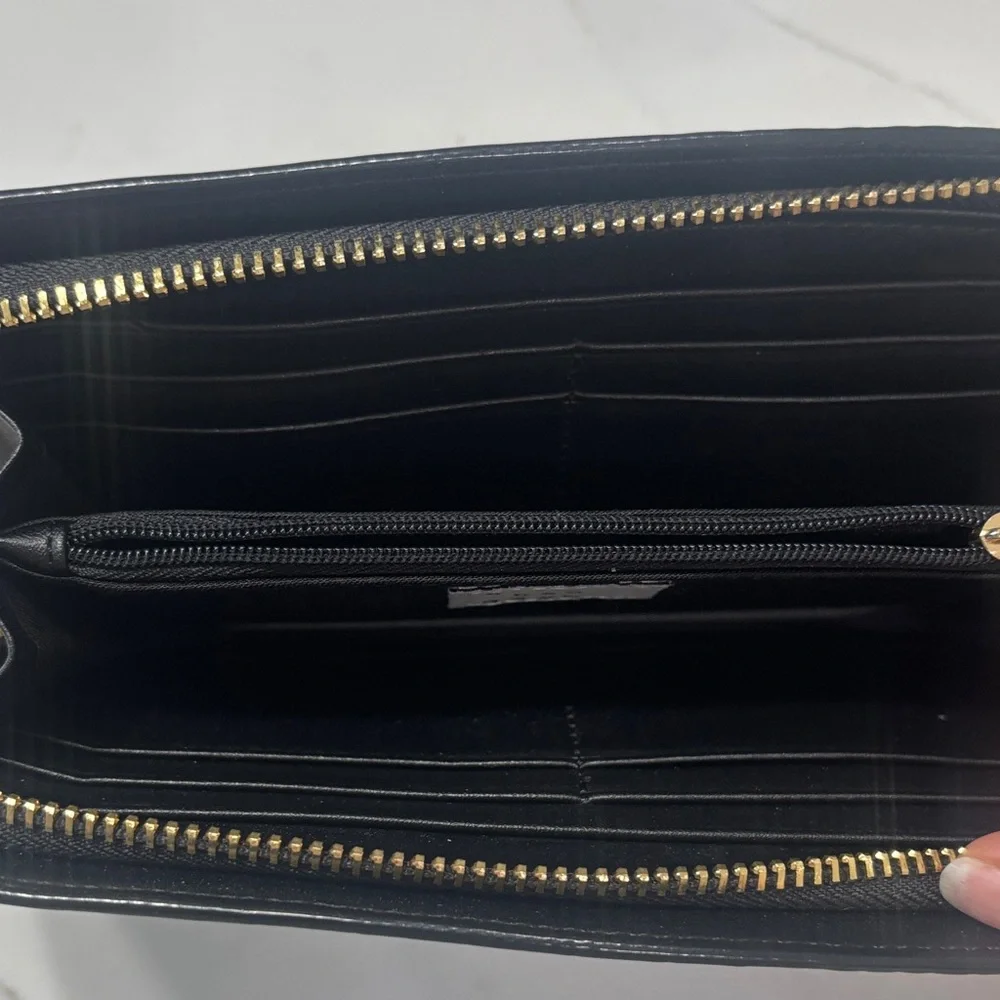 a new day Black faux Croc-Embossed Zip Card & Key Holder